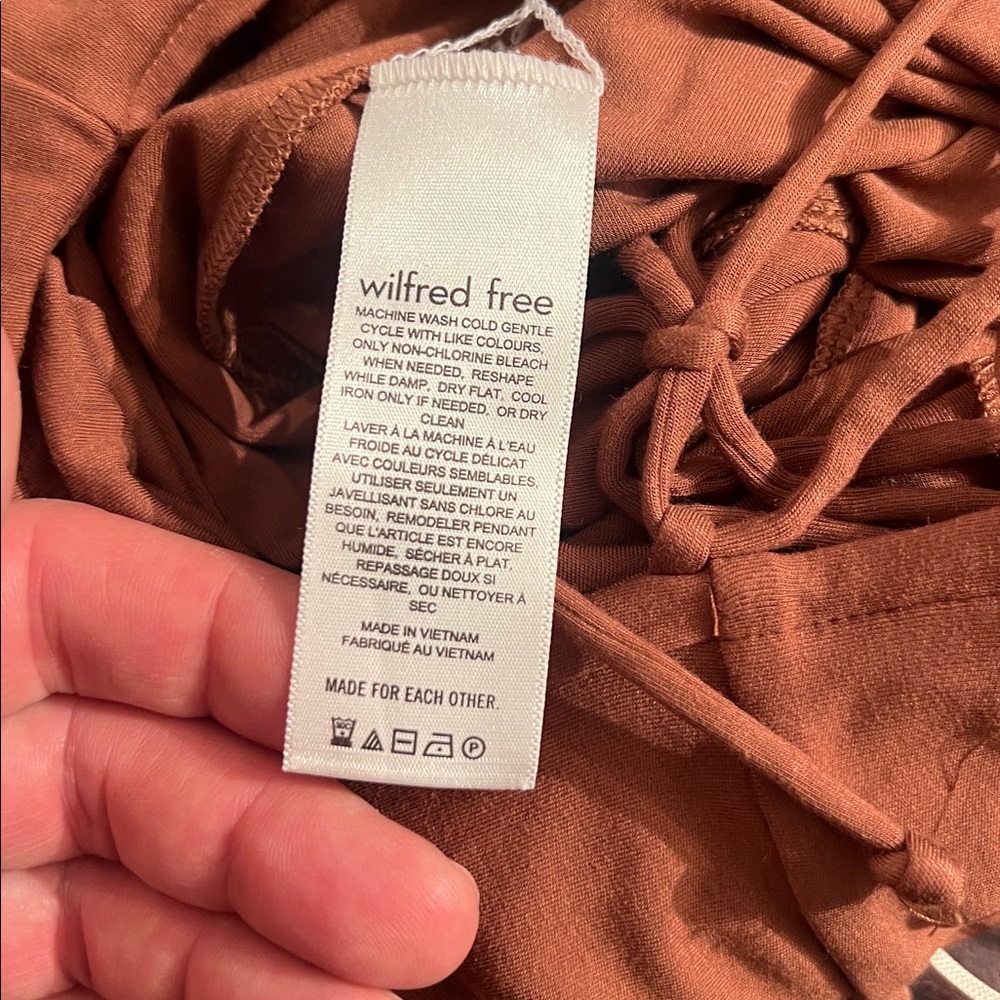Wilfred by Aritzia Dreamweaver Midi Jersey Dress in Mocha Brown, size Medium - Picture 10 of 16